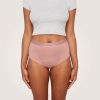 front view of hiwaist bladder leak underwear in pink