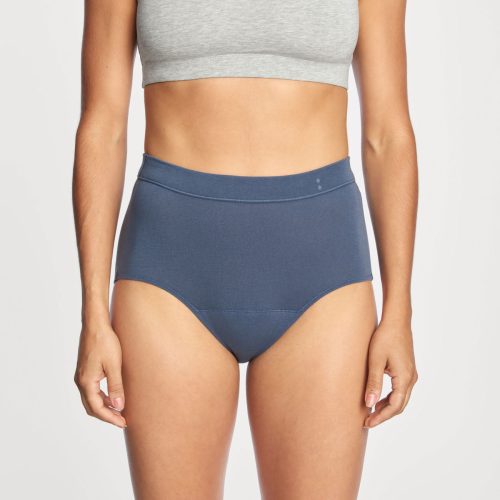 front view of everyday comfort hiwaist in blue