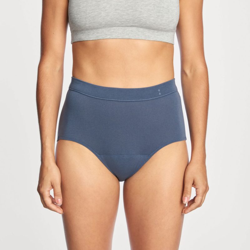 front view of everyday comfort hiwaist in blue