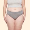 front view thinx cotton bikini in grey