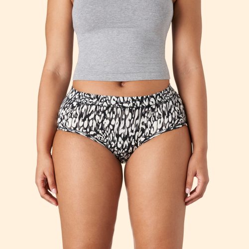 front view of thinx cotton brief in wildcat