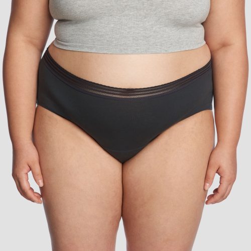 front view of everyday comfort lace brief in black haze