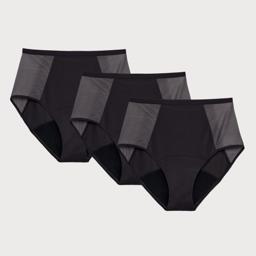 front view of thinx period underwear in black 