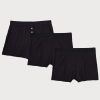 front view of thinx sleep shorts and boyshort period underwear in black