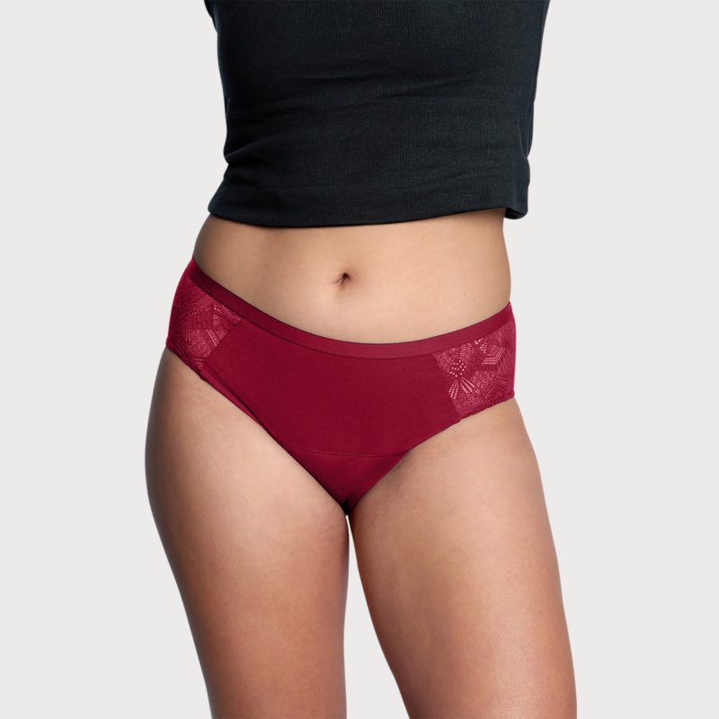 front view of thinx ultra soft brief in spicy